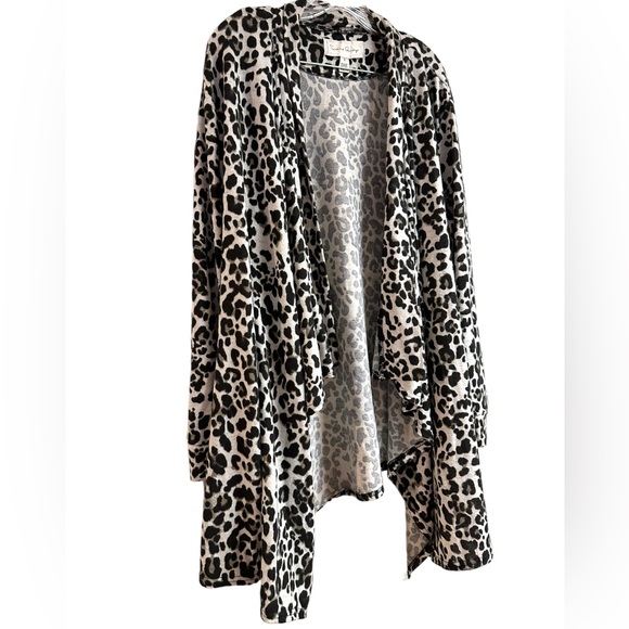 French Laundry Cardigan Open Front Waterfall Cascade Style Animal Print X-Large - Picture 6 of 13